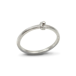 Sphere Suspended: Sterling Silver Ring